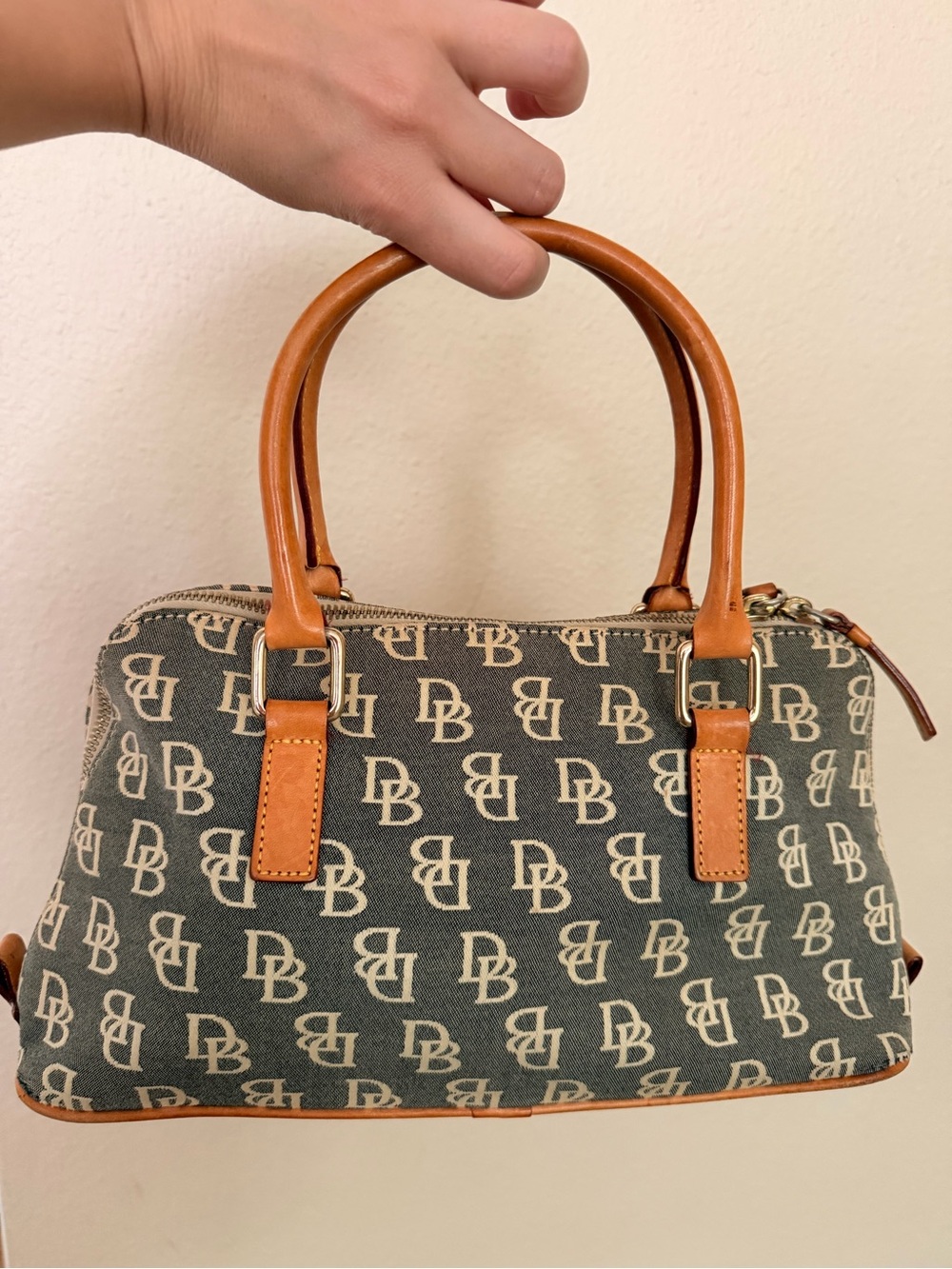 Dooney & Bourke Tan & Brown Signature Logo Satchel - Picture 6 of 10